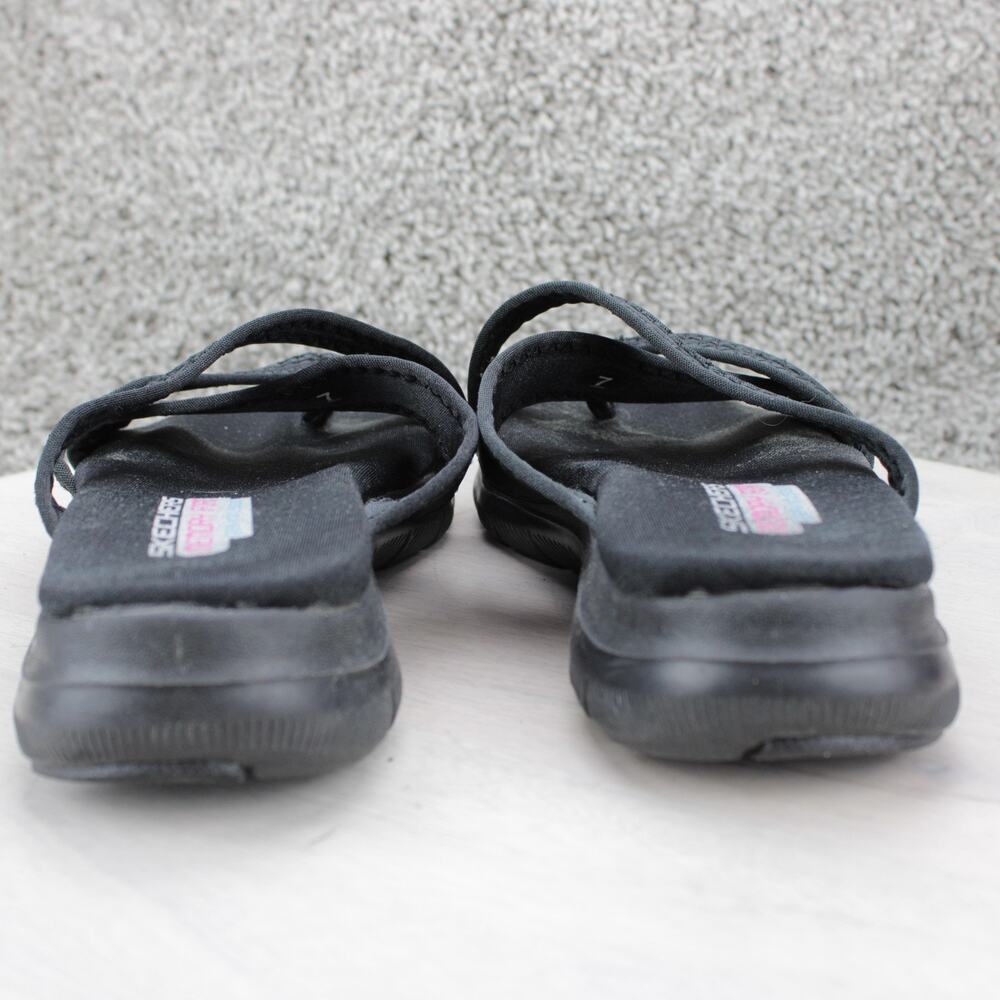 Skechers Reggae Slim Black Strappy Memory Foam Sandals Womens 7 - Picture 4 of 7